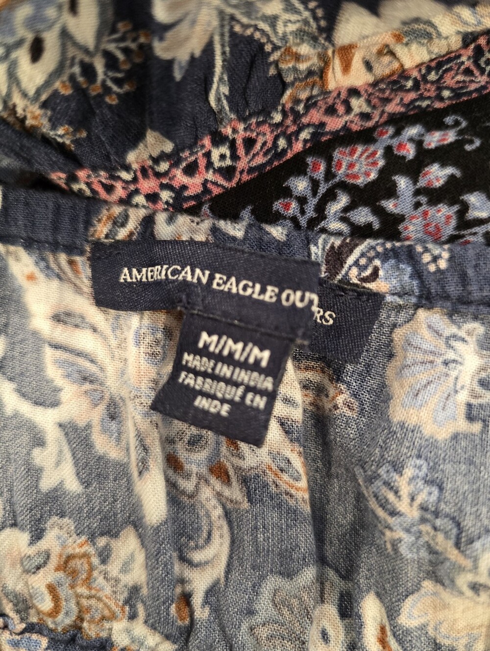American Eagle Boho Floral Dress with Pink and Blue Accents - Picture 9 of 9